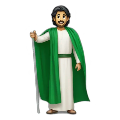 saudi man he is raising the flag of Saudi Arabia sticker