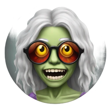  janis joplin zombie on circle glasses dancing sticker