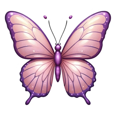 Light pink glitter butterfly emoji sticker