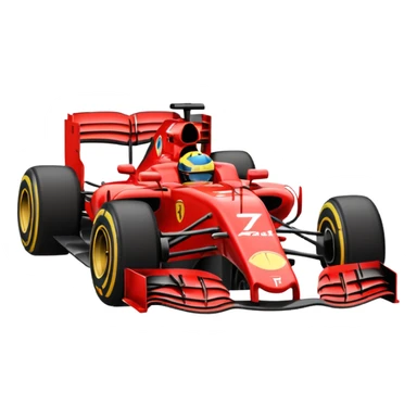 emoji de análise de F1 mostrando um gráfico de desempenho e um carro de corrida sticker