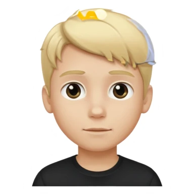 hockey player boy blonde hair black clothing sticker