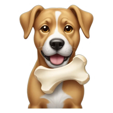 dog with a bone in its mouth sticker