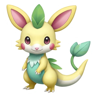 Cute Pastel Sunny Warm Hot Leavanny-Gallade-Ampharos-Inteleon-Nidoqueen-Fakémon-Pokémon-hybrid-fusion-creature, full body sticker