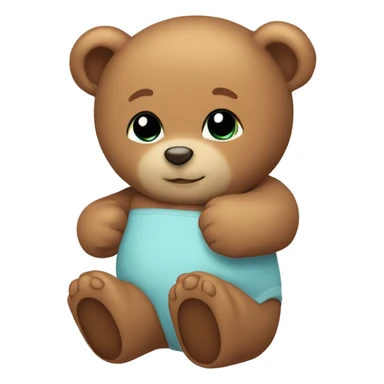 baby hug teddy bear sticker
