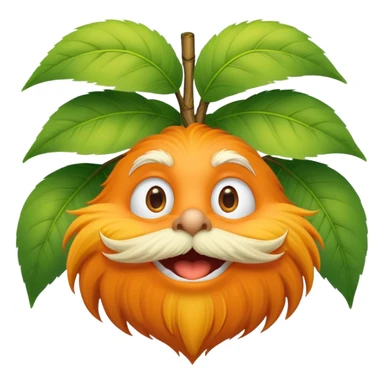 orange lorax character with yellow mustache who speaks for the trees sticker