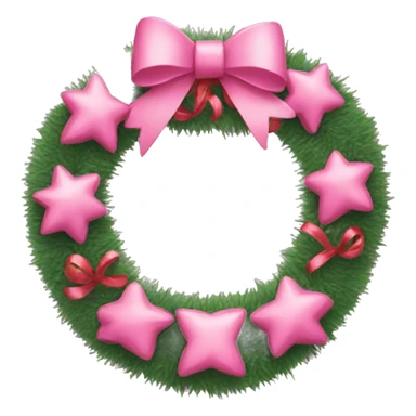 Pink bow and ornament garland sticker