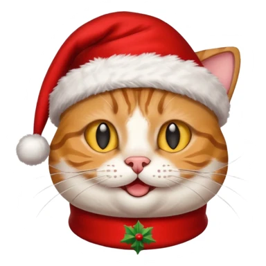 Un gato con gorro navideño Cara feliz Para El día de Navidad sticker