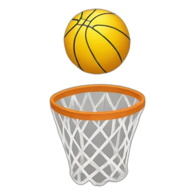 Ballon de basket dans un panier sticker