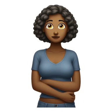 Woman holding her stomach sticker