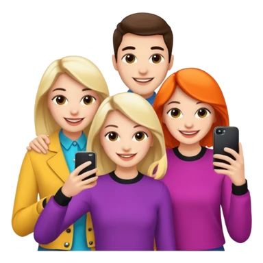 selfie of three stylish friends sticker