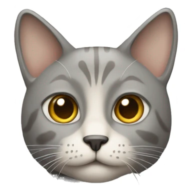 Grey cat with half beige face sticker