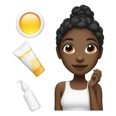 Black girl doing skincare with pjs on sticker