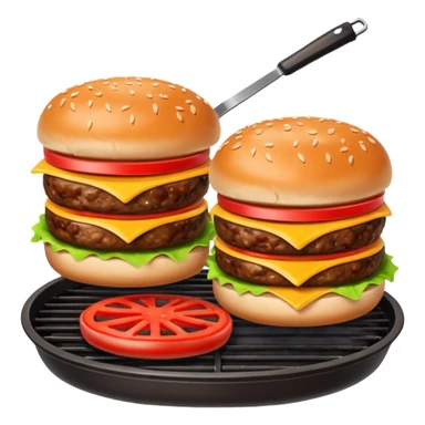 Grilling burgers sticker
