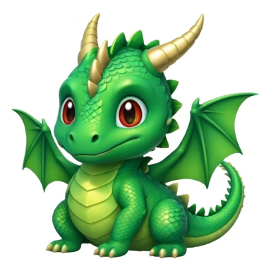 fat choncc baby green dragon sticker