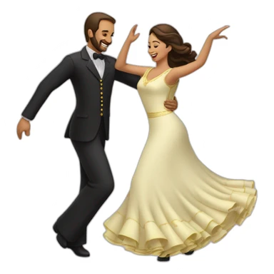 man and woman dancing sevillanas sticker