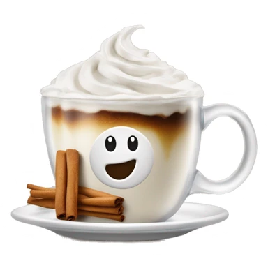 Café com chantilly por cima e uma pitada de canela numa caneca transparente sticker