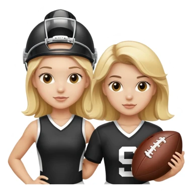 Blonde cheerleader and black football player  sticker