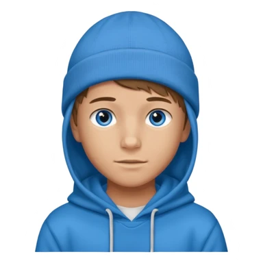 handsome and young teen pinterest boy good at fashion. popular among 'that brat girl', wearing hoodieand beanie with blue eye   sticker