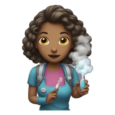 a girl with a vape in her hands sticker