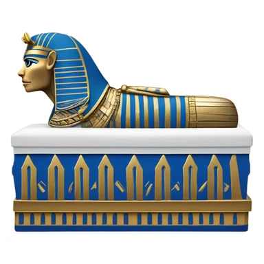 egypt full body pharaoh sarcophagus coffin gold blue white black  sticker