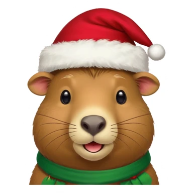 Capybara con gorrito de navidad sticker