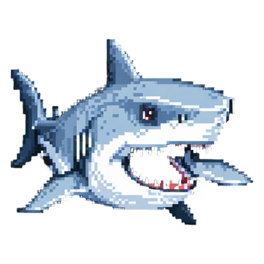 shark with white teeth face on sticker