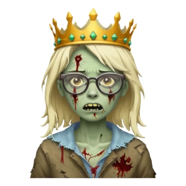 crowned woman zombie with glasses sticker