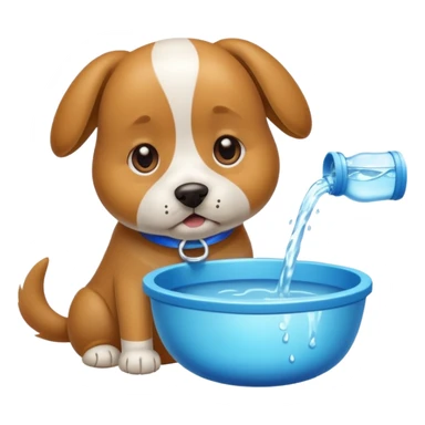 Dog, water bowl sticker