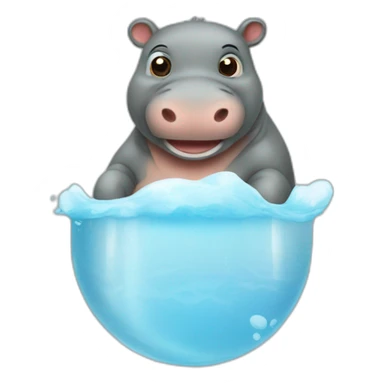 un hippopotame qui a le covid sticker