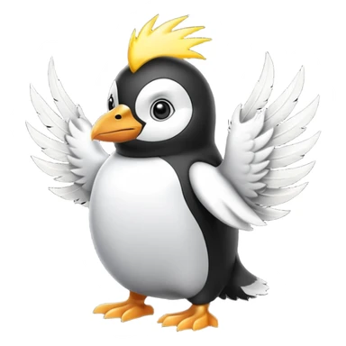 pengiun zeus holding lightning sticker