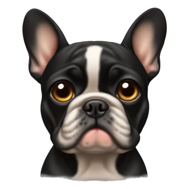 Black-and-tan French bulldog with sad puppy eyes  sticker