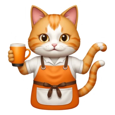 Cat barista fighting crime sticker