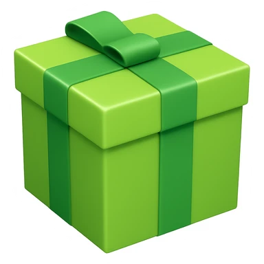 Remove the bows from the box, keep it smoothly and homogeneously wrapped in light green tape, apple style emoji. Variation 3 with a subtle shine effect. sticker