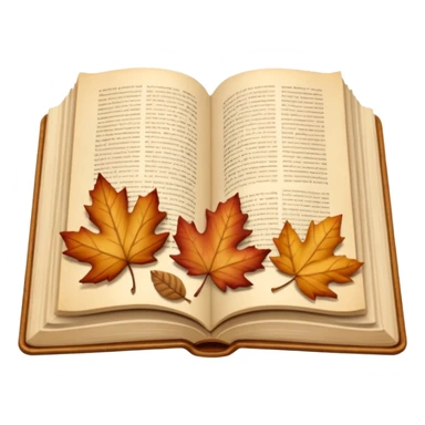 beige autumn open book with leaves on it sticker