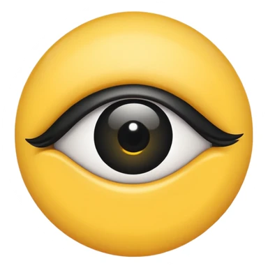 Yellow circle with an eye towards the middle left of the circle sticker
