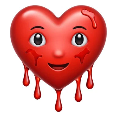 Bloody red emoji heart sticker