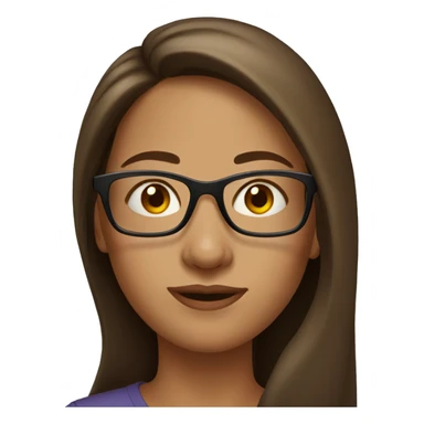 Woman with glasses and long brown hair, head shot sticker