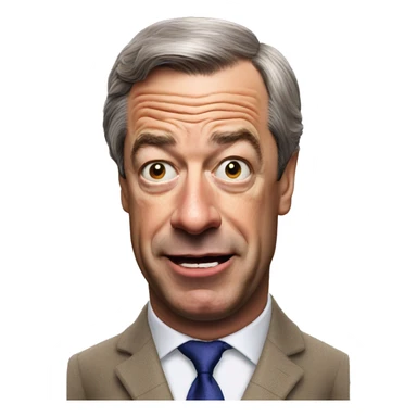 Nigel Farage looking to the left with raised eyebrows and open mouth  sticker