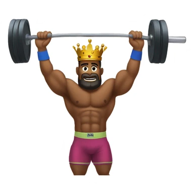 King practicing Crossfit on a gym sticker
