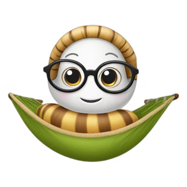 Female snail with glasses and a bun in a hammock sticker
