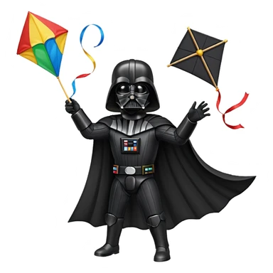 Darth Vader flying a kite sticker