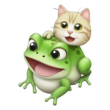 a frog with his best friend cat sticker