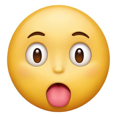 Round yellow emoji face with a bored expression, downturned mouth and tongue poking out sticker
