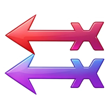 color gradient between red and purple glitter arrow sticker
