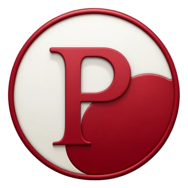 a letter F in white color surrounded with a circle deep red circle, the whole combination has a liquid texture to it and is giving the mackintosh vibes sticker