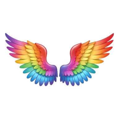 Simple tiny rainbow angel wings. Simple cute small left and right rainbow angel wings. Only wings. sticker