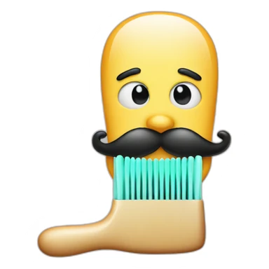 Toothbrush moustache sticker