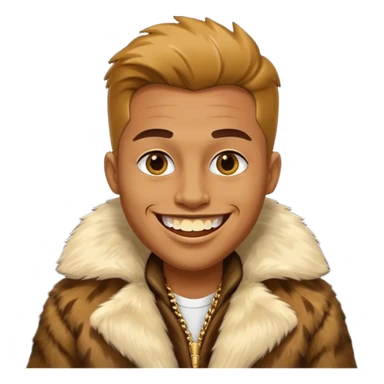 ganster with fur coat and gold teeth sticker