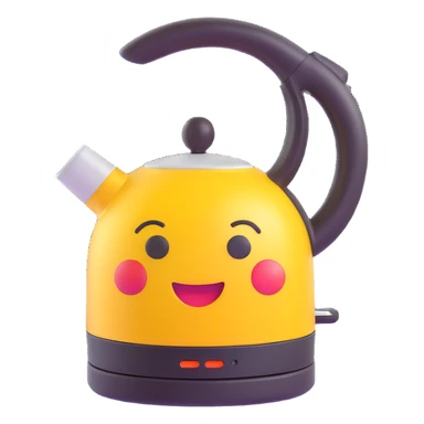 electric kettle, 3D emoji style sticker