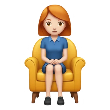 ginger woman sitting on chair looking awkard sticker